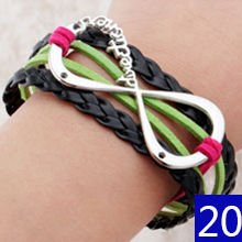 Pulsera piel trenzada con dije. mod. 44