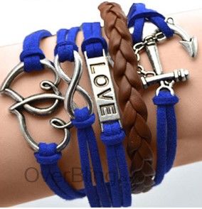 Pulsera piel trenzada con dije. mod. 16