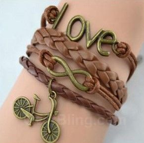 Pulsera piel trenzada con dije. mod. 5