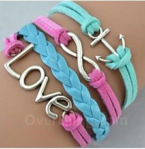 Pulsera piel trenzada con dije. mod. 8