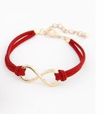 Pulsera de piel con dije Ancla - Infinito.