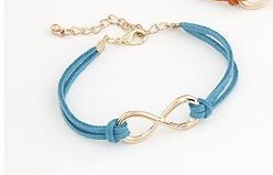 Pulsera de piel con dije Ancla - Infinito.