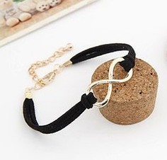 Pulsera de piel con dije Ancla - Infinito.